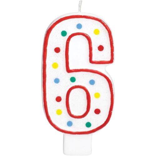 Candle Jumbo #6 Molded Number Happy Birthday Party Cake Topper 6th New