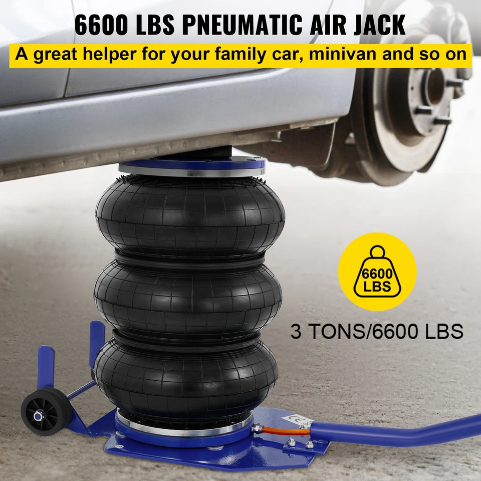 Triple Bag Air Jack 3 Ton/6600 lbs Pneumatic Jack for Car SUV Lifting Lift Kit - Image 2 of 4