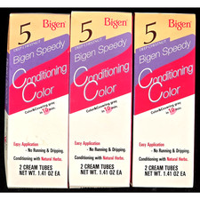 Lot of 3 Bigen Speedy Conditioning Color 5 Deep Chestnut 2 Cream Tubes 1.41 oz