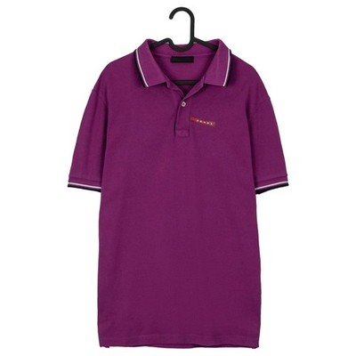 Prada Milano 2015 Purple Short Sleeve Tab Logo Polo Shirt