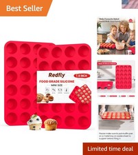 Versatile 2 Pack Silicone Mini Muffin Pans - Oven Safe for All Your Baking Needs
