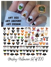 Mickey Halloween Waterslide Nail Decals Setof 100 Instructions Bonus