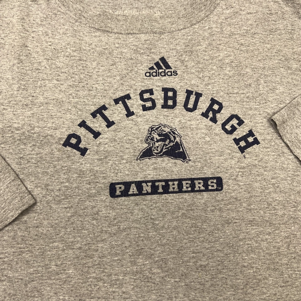 Adidas University of Pittsburgh Panthers Logo T Shirt Adult 3XL Gray Tee - Image 2 of 4