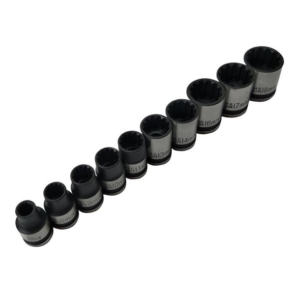 BlueSpot Tools 1Cm Drive Spline SteckschlüSsel-Satz Metrisch, 10 Teile B/S1543-image