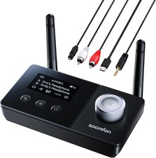 SOOMFON Dual Antenna Bluetooth Transmitter for TV Bluetooth 5.3 Receiver 3-in-1