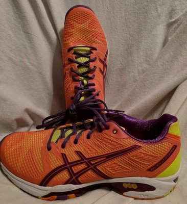ASICS Gel Solution Speed 2 Womens 11 Tennis Shoes Pink Blue Court EUC F360714PY