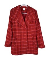 Cabi Scarlet Tweed Sloan Jacket Wool Blend Pink Red Style 3031 Size Medium