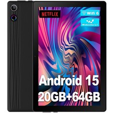 Tablet 10.1 inch 20GB RAM 64GB ROM WIFI Android 15 Bluetooth Dual Camera