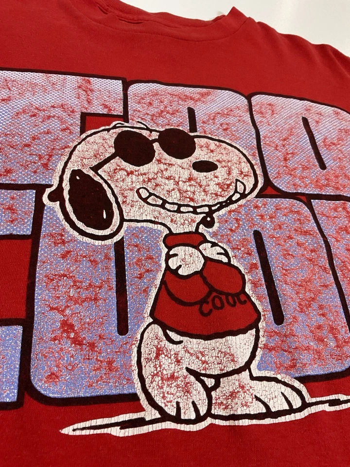 Vintage Snoopy Too Cool Sleep T Shirt Sz L Single Stitch Faded Distressed 70s - Image 2 of 4