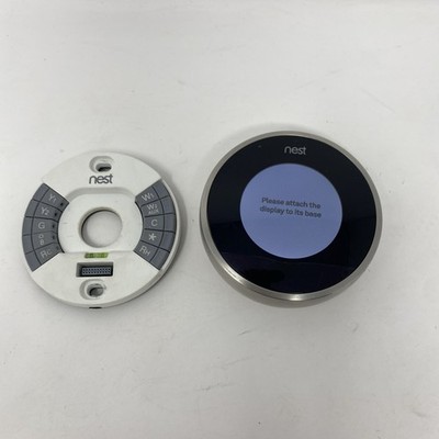 Nest 2nd Generation Learning Silver Programmable Thermostat 02A w/ Base WORKS