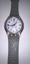 Swatch Watch, Happy Games, New Battery, Gray, rare vintage, good condition