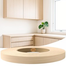 Wood Veneer Edge Banding Tape 7/8 in x 250 ft Birch Pre Glued Supply Roll Iron
