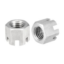 M12x1.75mm Hexagon Slotted Nut, Grade 6.8 304 Hex Nuts 2Pcs