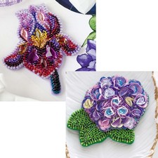Abris Art Spring Flowers Brooch Set Embroidery Kit