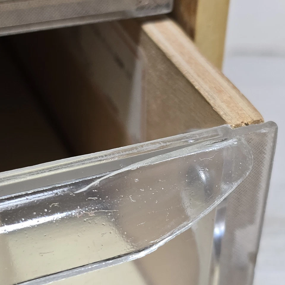 Vintage DMC Embroidery Floss Wood Storage 3 Drawer Box With Dividers A7 - Image 3 of 4