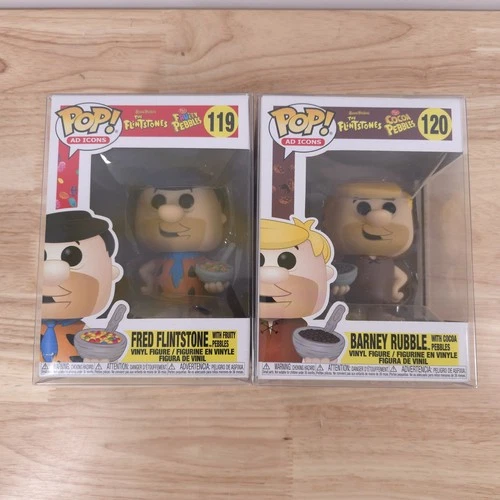 Funko Pop! Ad Icons Fred Flintstone & Barney Rubble #119 and #120 READ