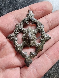 Medieval Harness Pendant Silver Plating Metal Detecting Find