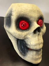 Halloween Paper Mache Pulp Skull Container Plastic Eyes,Wire Handle