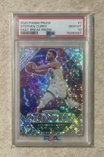 2020 PANINI PRIZM FIREWORKS FAST BREAK PRIZM #1 STEPHEN CURRY PSA 10 GEM MINT