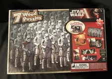 Star Wars 7 Wood Jigsaw Puzzles Set Brand New and Factory Sealed w/ BONUS Gift