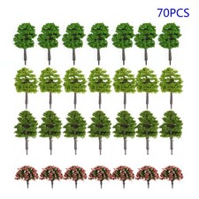 70pcs Set Modello Alberi Paesaggi Plastica Layout Buildings Super Durevole