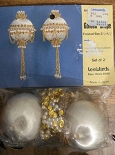 Lee Wards GOLDEN DRAPE Beaded Sequin Ornament Kit Makes Two 2 "x5 " NEW