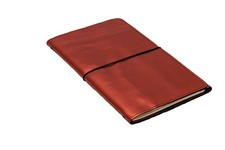 LOUISE CARMEN Notebook Cover Handmade A5 Slim Travel Size Genuine Leather Red
