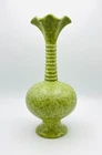 RARE HAEGER Matte Green Mottled Vase 12.5” Tall Art Pottery MCM Ringed