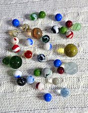 Mixed Lot Assorted Toy Glass Marbles, Multicolor Styles  Patterns