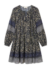 Ulla Johnson Abri Printed Cotton-Blend Mini Dress / Blue