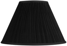 Black Mushroom Pleated Large Lamp Shade 7" Top x 17" Bot. x 11" High Spider