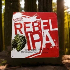Sam Adams Rebel IPA Metal/ Tin Beer Tackard/ Sign/ Wall Decor/ Logo Barware