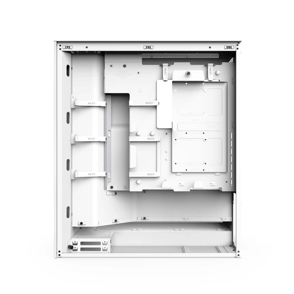 NZXT H7 Flow White Case Airflow ATX Mid Tower + 3 F120Q Fans 120mm NEW SEALED - Immagine 3 di 4