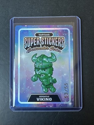 VeeFriends 2026 Versatile Viking 53/55 Emerald On Holo Super Stickers ￼
