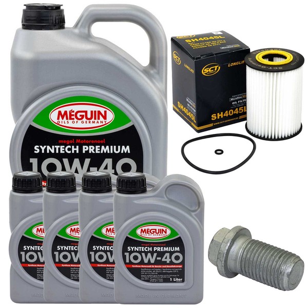 MotoröL Filter Set 10W-40 Meguin 9 Liter + Schraube FüR Mercedes R-Klasse W251-image