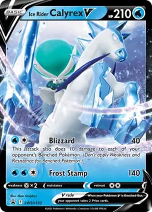 Ice Rider Calyrex V - SWSH130 - Pokemon Sword & Shield Promo Ultra Rare Card NM