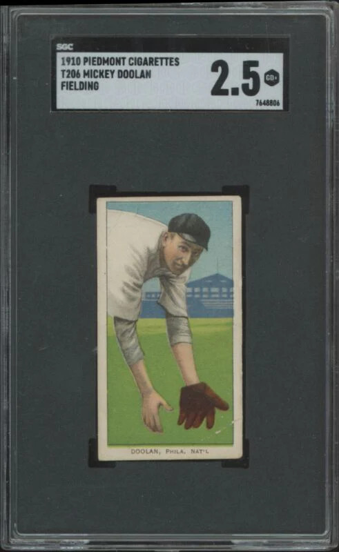 1909 T206 MICKEY DOOLAN GOOD+ FIELDING PIEDMONT 350 SGC 2.5 PHILADELPHIA PHILLIE