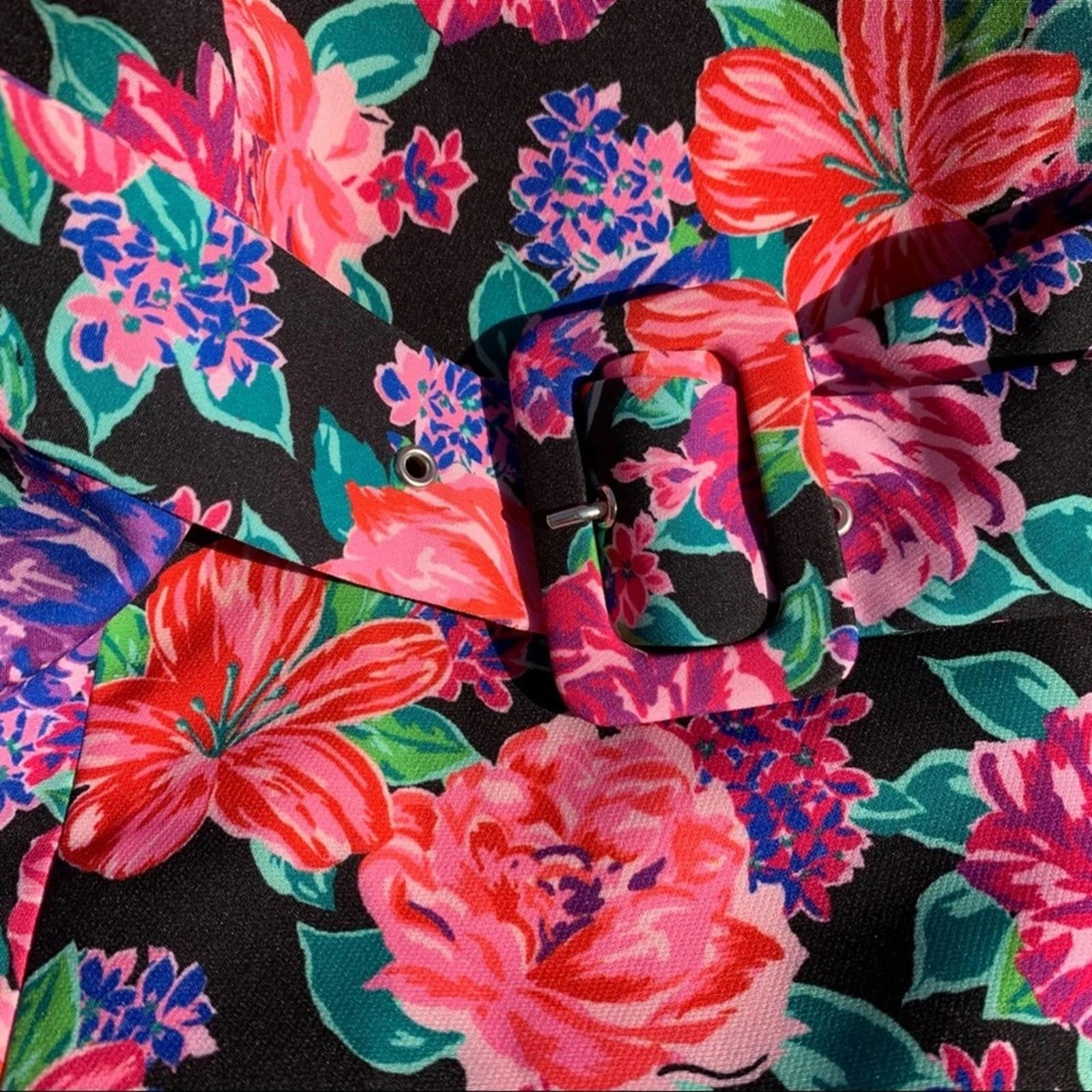 Zara Floral Belted Puff Sleeve Mini Bodycon Dress Size Xs thumbnail 10