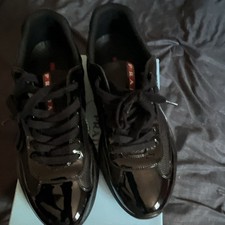 Prada Men’s Black Low Top Lace-up Sneakers, Solid, Style Code 4e3400