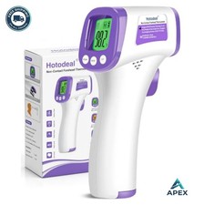 No-Touch Infrared Forehead Thermometer 1 Second LCD 3 Color Backlight Alert
