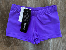 SO DANCA new Purple Studio Line Boy Shorts Dance Shorts Girls Size 4-6 NWT