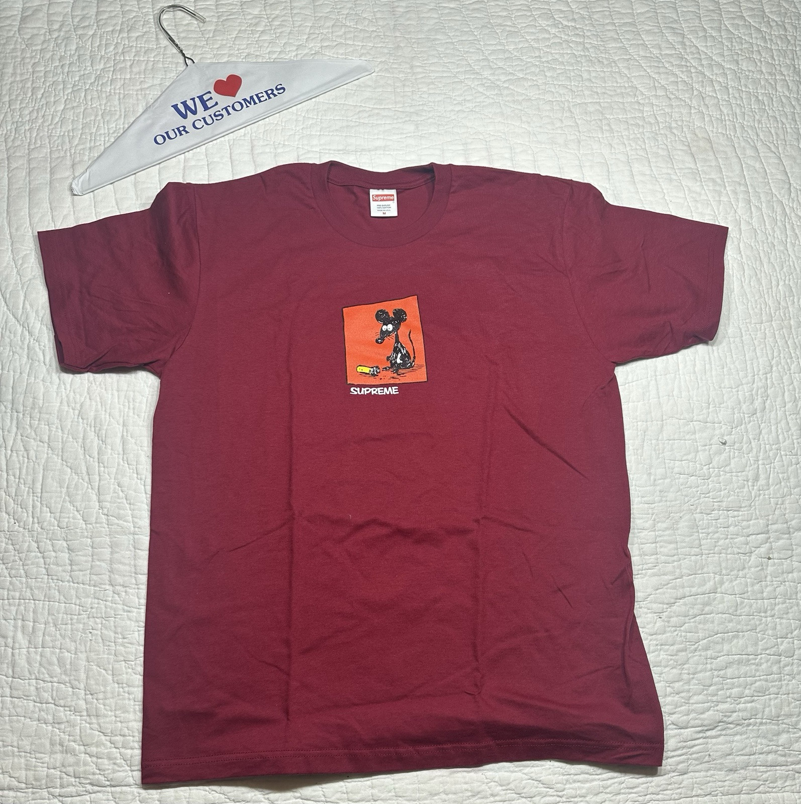 Supreme 2021 Release Red “Mouse” Tee/Medium Dead Stock Authentic Supreme