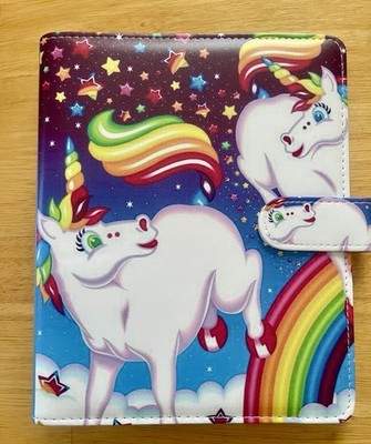 Lisa Frank A5 6 Ring Binder/Notebook /Journal With Paper Rainbow