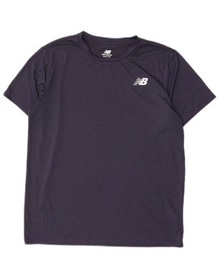 New Balance Herren T-Shirt Oberteil Large dunkelblau Nadelstreifen Polyester IQ19