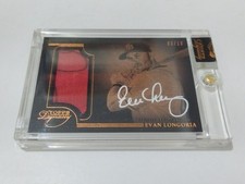 2014 TOPPS DYNASTY GAME USED PATCH JERSEY AUTO EVAN LONGORIA 3/10 JERSEY NUMBER