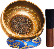 Tibet Klangschale XL Großartig aus Nepal Meditation / Yoga, Gravur Nepālī, Lokta