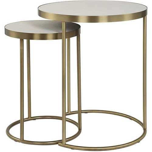 Uttermost 50007 Aragon End or Side Table Brass Plated and Faux White Shagreen - Picture 4 of 9