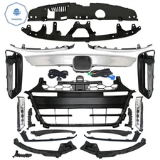 18PC For Accord 2018-20 Chrome Grille Molding Fog light Bumper Headlight Bracket