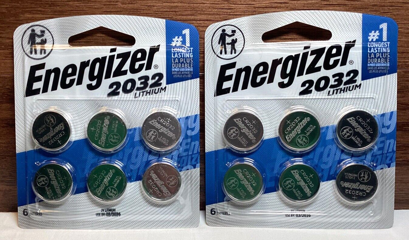 Energizer CR2032 3V Lithium Coin Batteries 12-count 2036 Exp. NEW
