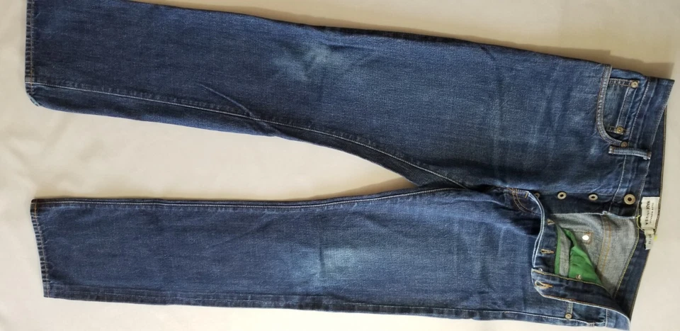 Pantalones de mezclilla de algodón con ribete premium calce recto CLUB MONACO para hombre - 30x32 azul  Foto 4 de 4